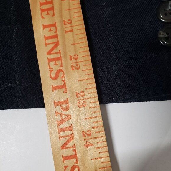 Lauren Ralph Lauren Windowpane Blazer Wool Cashmere Black 2 Button Mens 42 - Picture 10 of 12